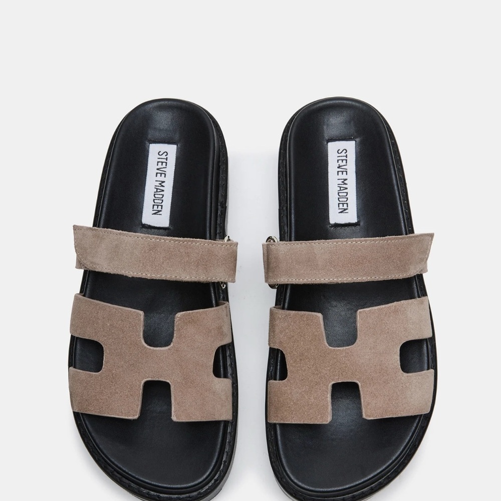 Steve Madden Taupe Slide Sandals